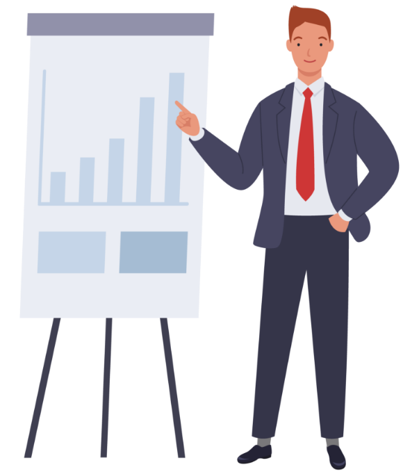 a businessman shows results